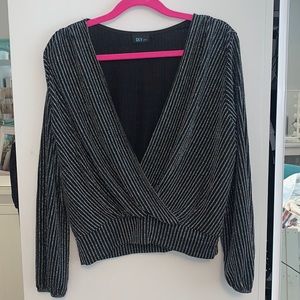 Black & silver stripped blouse